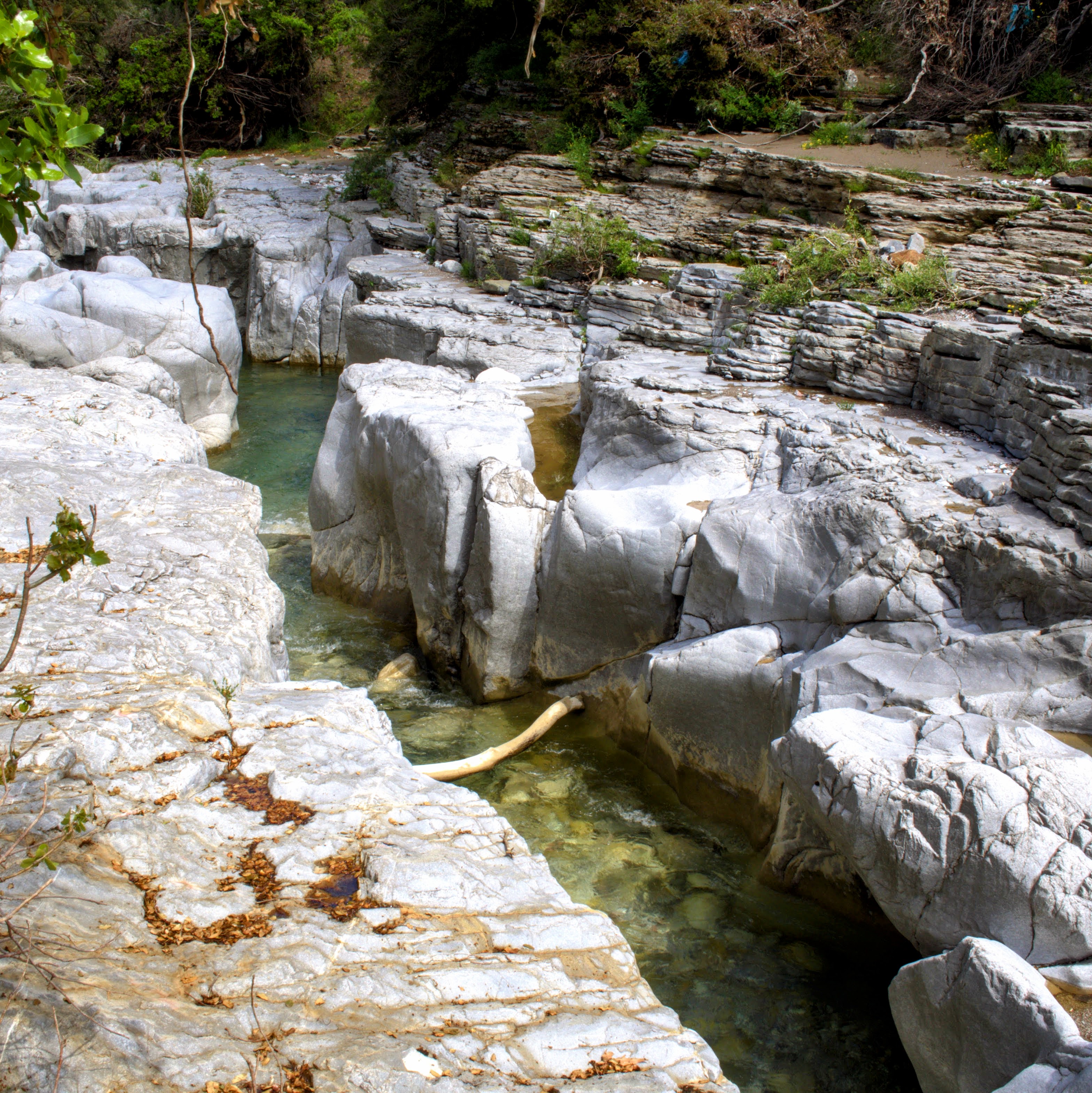 Water carving its way through rock.