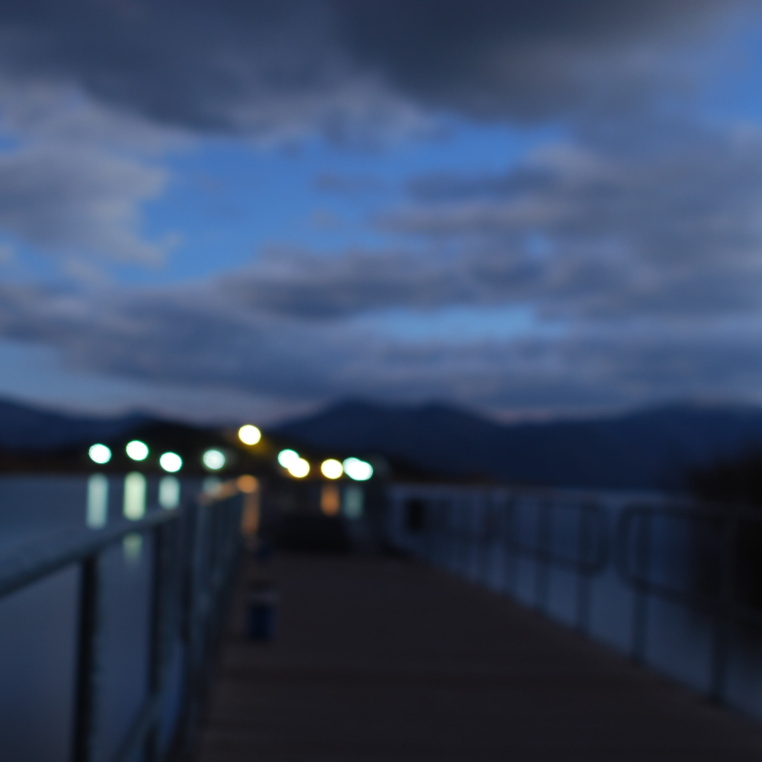 Blurred lights on a quiet night.
